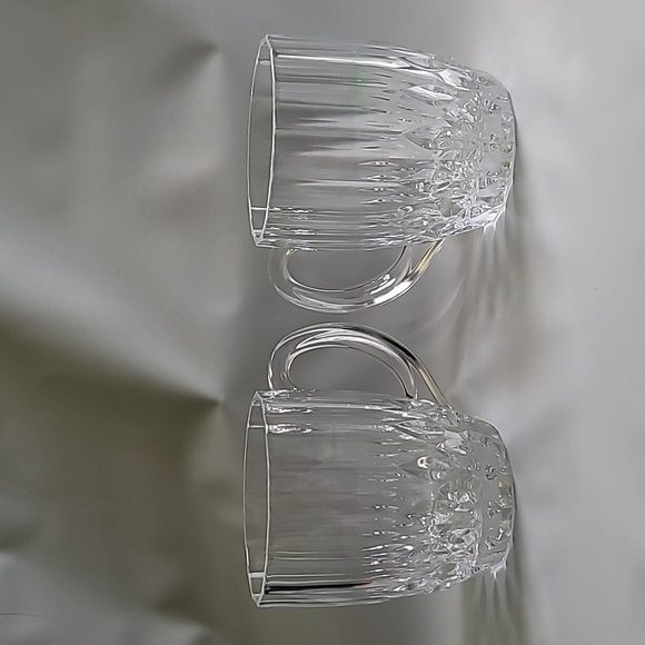 Cristal D'Arques-Durand mugs two Bretagne lead crystal clear hot beverage - Picture 3 of 12